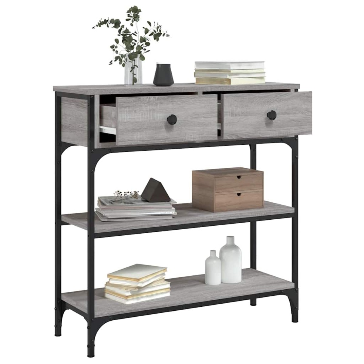 vidaXL Τραπέζι Κονσόλα Γκρι Sonoma 72,5x25x75 εκ. Επεξεργασμένο Ξύλο