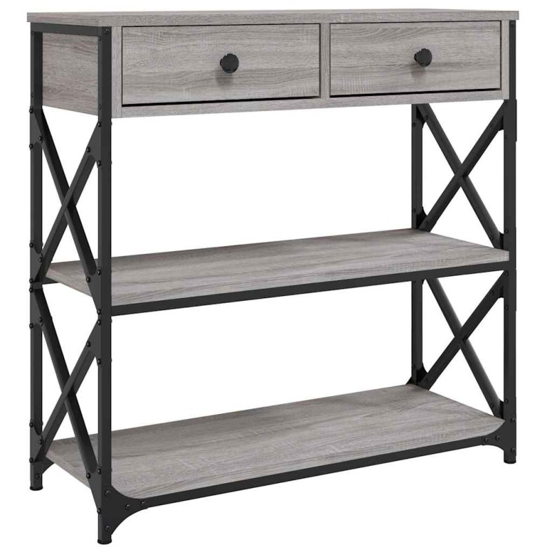 vidaXL Τραπέζι Κονσόλα Γκρι Sonoma 75x28x75 εκ. Επεξεργασμένο Ξύλο