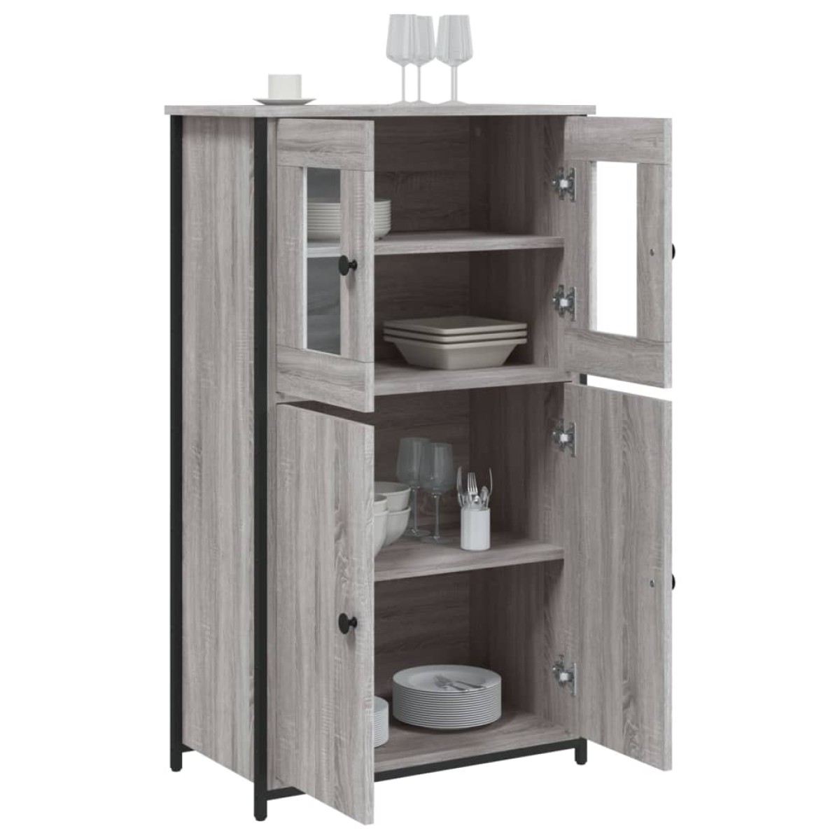 vidaXL Ντουλάπι Γκρι Sonoma 62x32x106,5 εκ. από Επεξεργασμένο Ξύλο