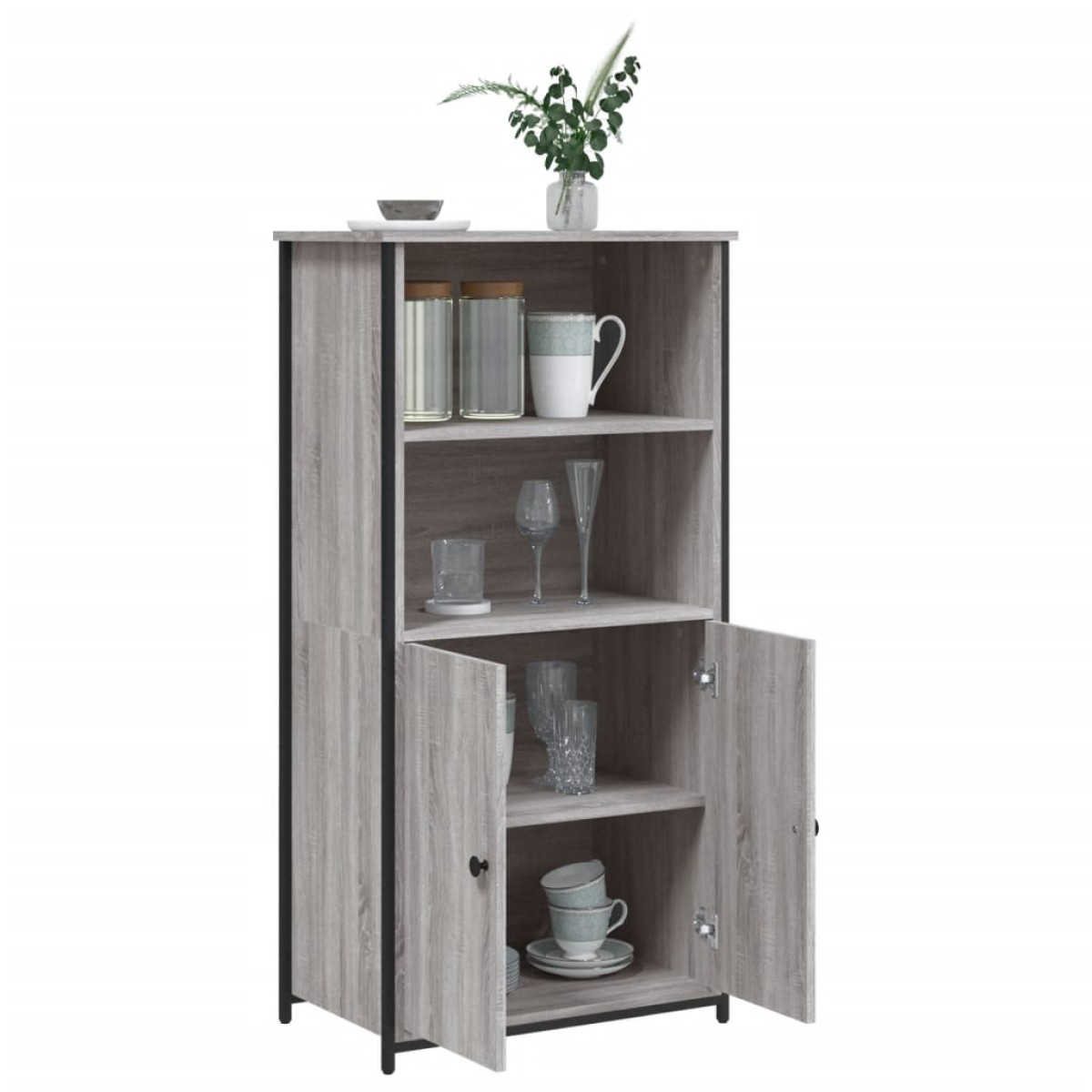 vidaXL Ντουλάπι Γκρι Sonoma 62x36x121,5 εκ. από Επεξεργασμένο Ξύλο