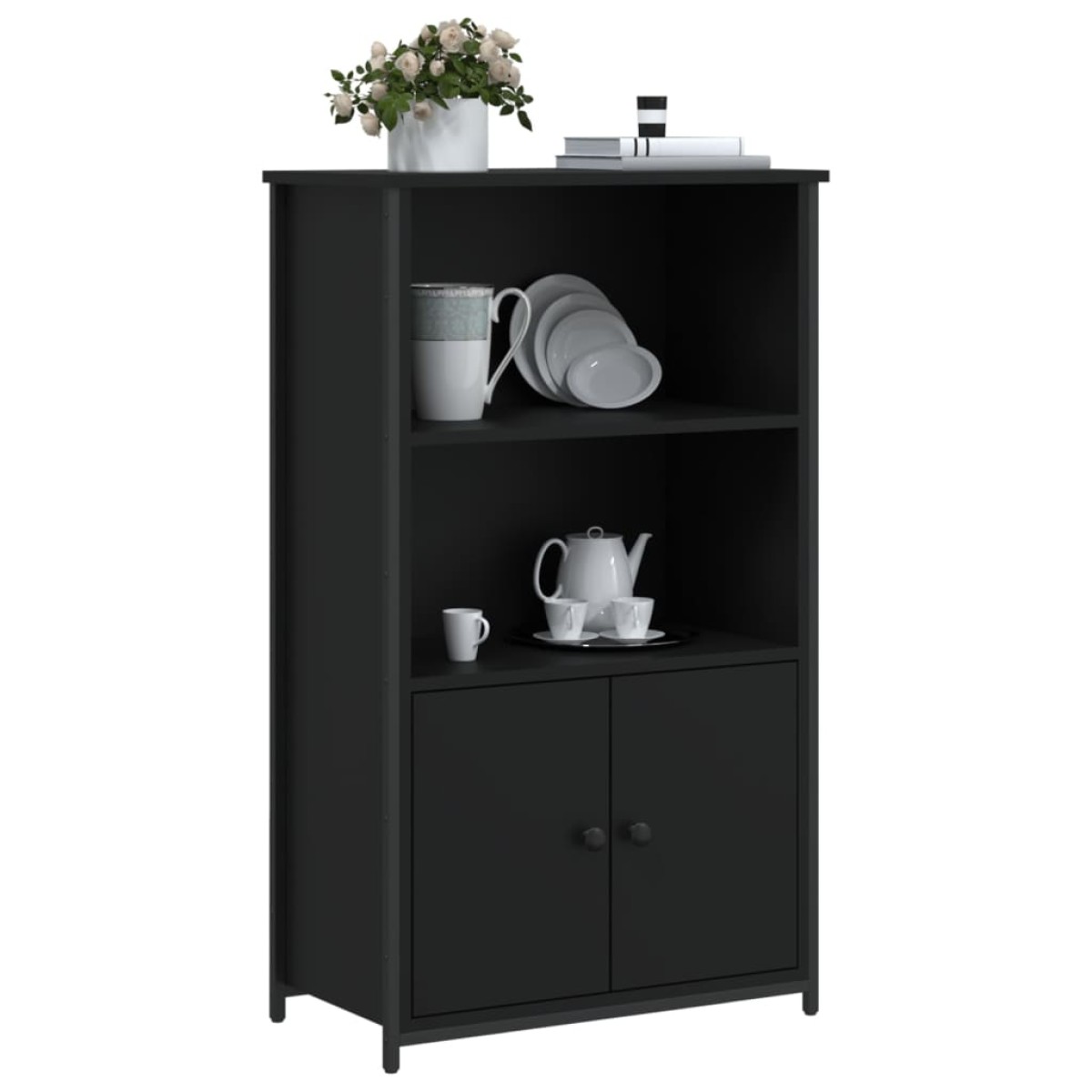vidaXL Ντουλάπι Μαύρο 62 x 32 x 103,5 εκ. από Επεξεργασμένο Ξύλο