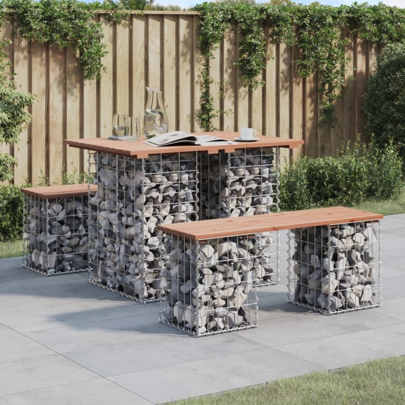 vidaXL Τραπέζι Κήπου με Σχέδιο Γκαμπιόν 100 x 70 x 72 εκ. από Μασίφ Ξύλο Ντάγκλας