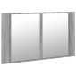 vidaXL Ντουλάπι Μπάνιου Καθρέφτη/Φως LED Γκρι Sonoma 80x12x45εκ Ακρυλ.