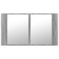 vidaXL Ντουλάπι Μπάνιου Καθρέφτη/Φως LED Γκρι Sonoma 80x12x45εκ Ακρυλ.