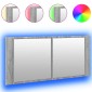 vidaXL Ντουλάπι Μπάνιου με Καθρέφτη / LED Γκρι Sonoma 100x12x45 εκ.
