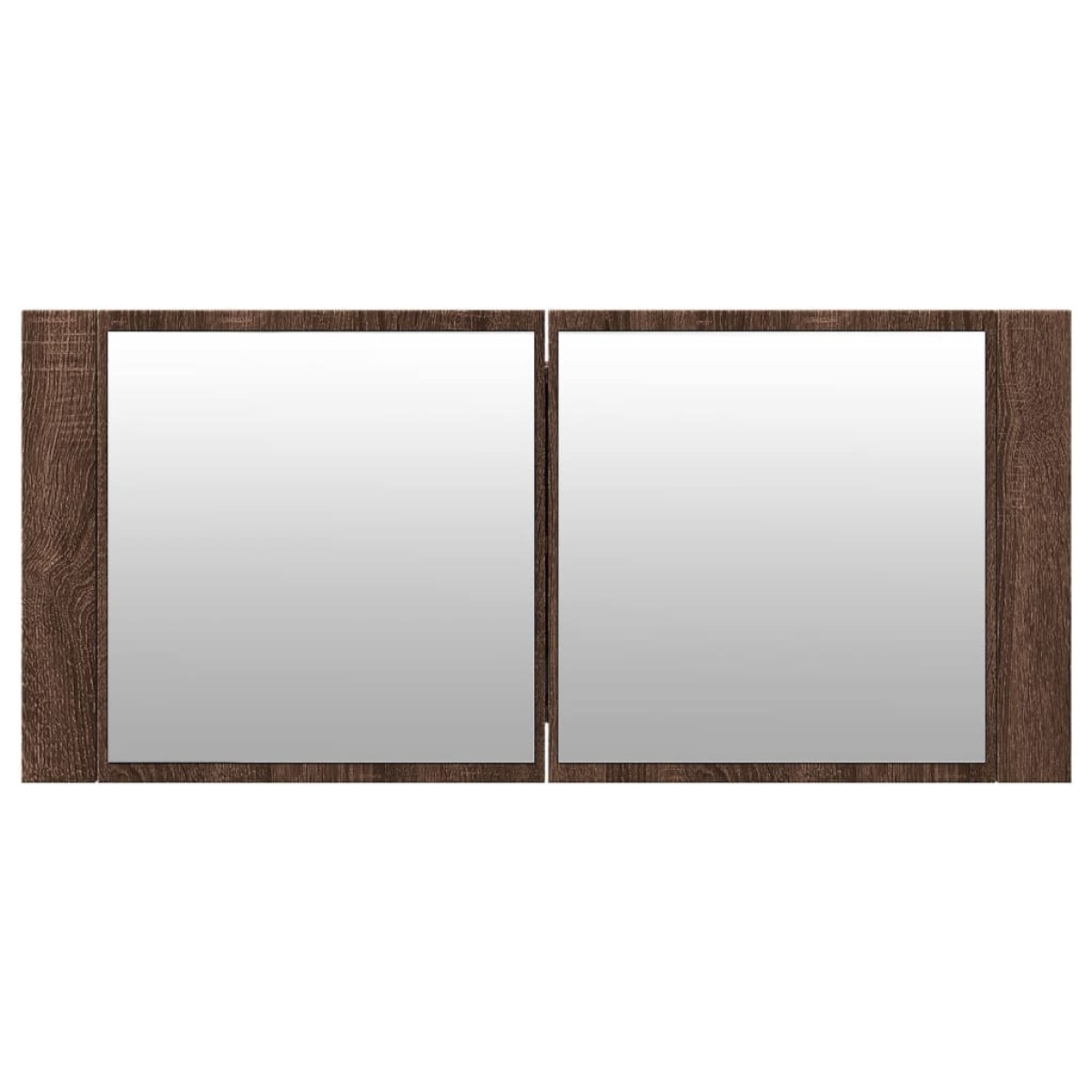 vidaXL Ντουλάπι Μπάνιου με Καθρέφτη/LED Καφέ Δρυς 100x12x45 εκ.
