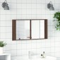vidaXL Ντουλάπι Μπάνιου Καθρέφτη & LED Καφέ Δρυς 90x12x45εκ Ακρυλικό