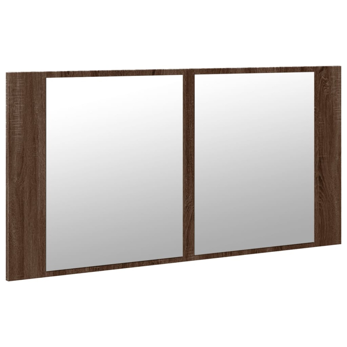vidaXL Ντουλάπι Μπάνιου Καθρέφτη & LED Καφέ Δρυς 90x12x45εκ Ακρυλικό