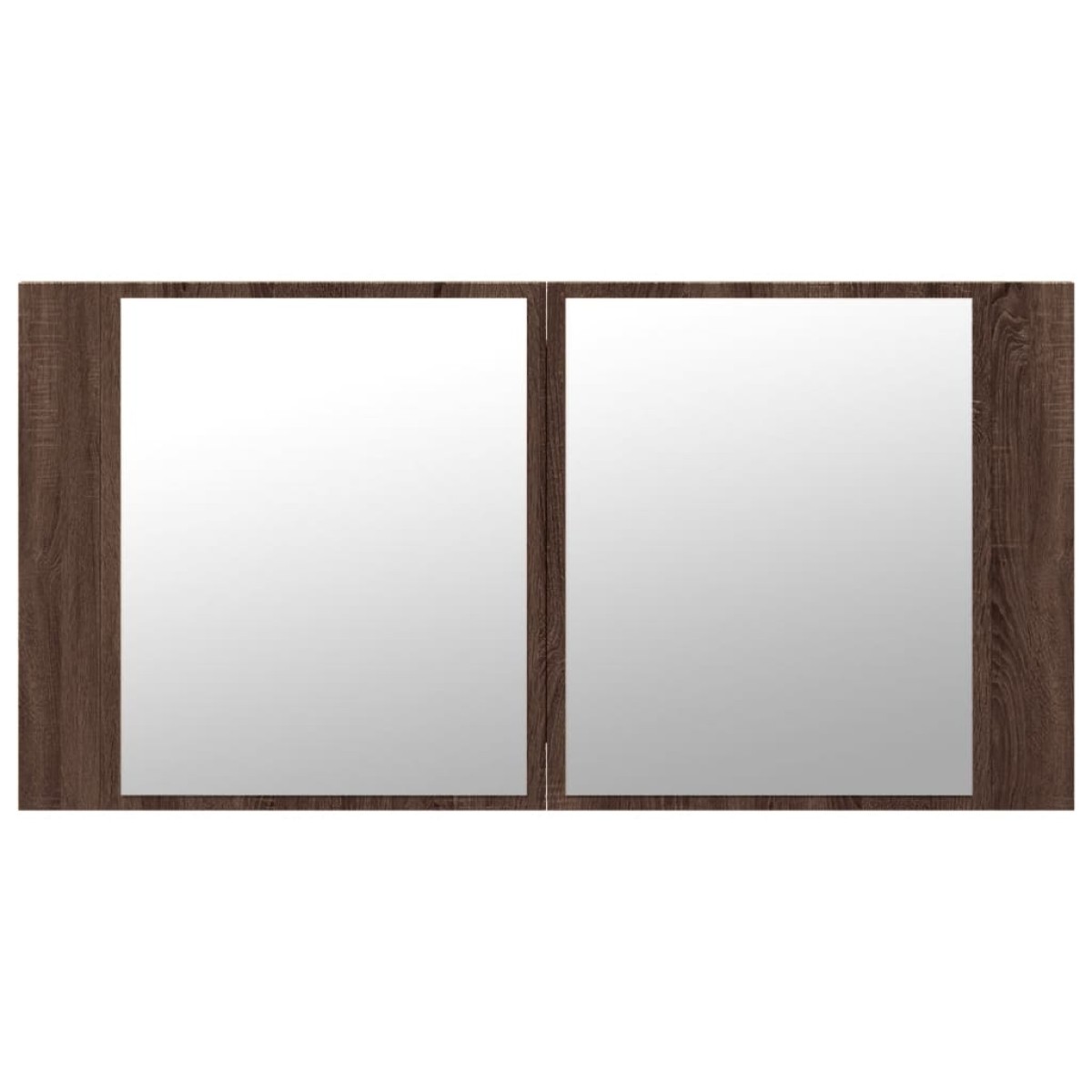 vidaXL Ντουλάπι Μπάνιου Καθρέφτη & LED Καφέ Δρυς 90x12x45εκ Ακρυλικό