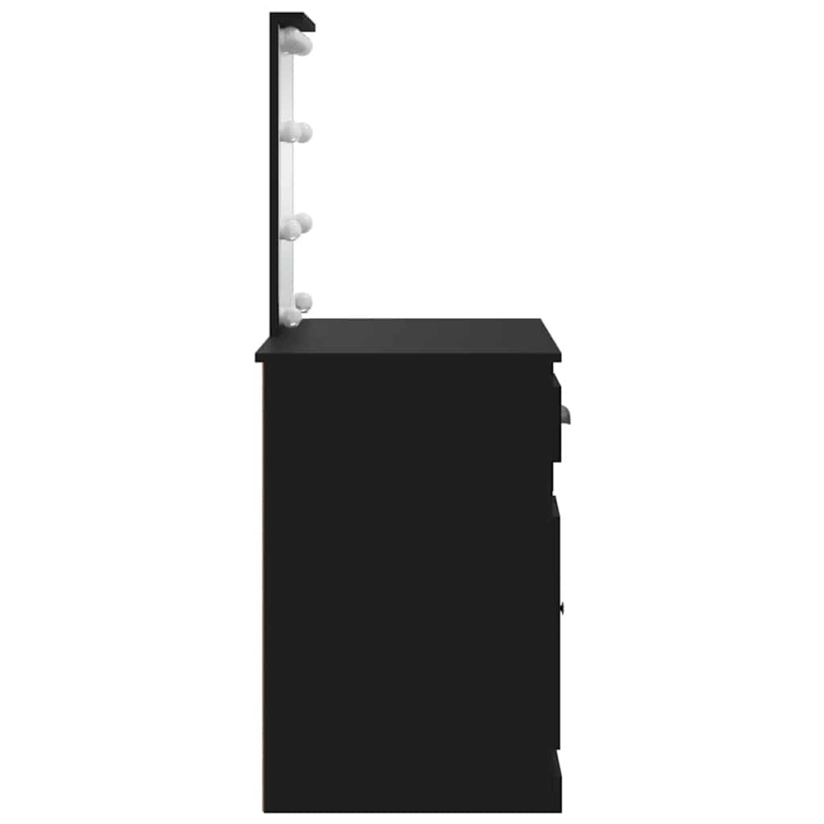 vidaXL Μπουντουάρ με LED Φώτα Μαύρο 90 x 42 x 132,5 εκ.