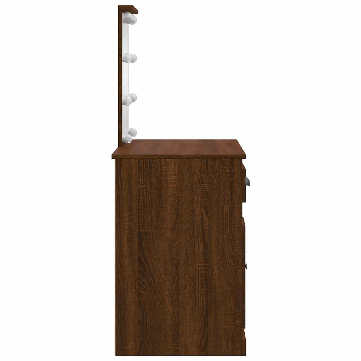 vidaXL Μπουντουάρ με LED Φώτα Καφέ Δρυς 90 x 42 x 132,5 εκ.