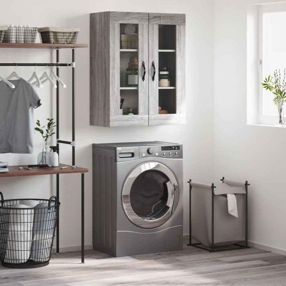 vidaXL Ντουλάπι Επιτοίχιο Γκρι Sonoma 69,5 x 34 x 90 εκ. Επεξεργ. Ξύλο