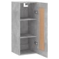 vidaXL Ντουλάπι Τοίχου Γκρι Σκυροδέματος 34,5x34x90 εκ. Επεξεργ. Ξύλο