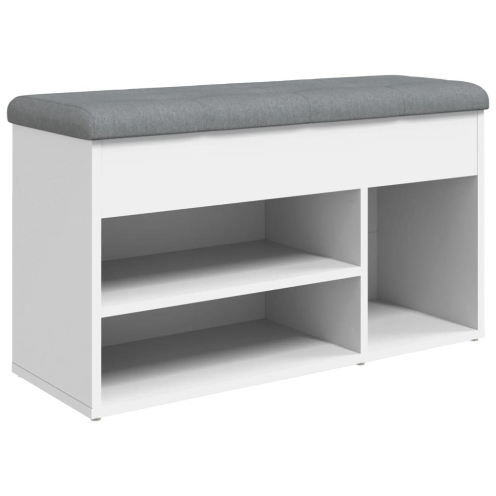 vidaXL Πάγκος Παπουτσιών Λευκό 82 x 32 x 45,5 εκ. από Τεχνητό Ξύλο