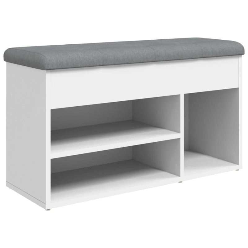 vidaXL Πάγκος Παπουτσιών Λευκό 82 x 32 x 45,5 εκ. από Τεχνητό Ξύλο