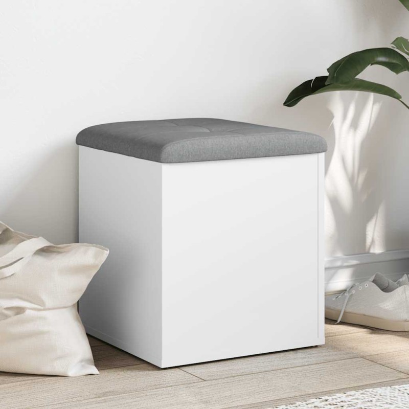 vidaXL Πάγκος Αποθήκευσης Λευκός 42x42x45 εκ. από Τεχνητό Ξύλο