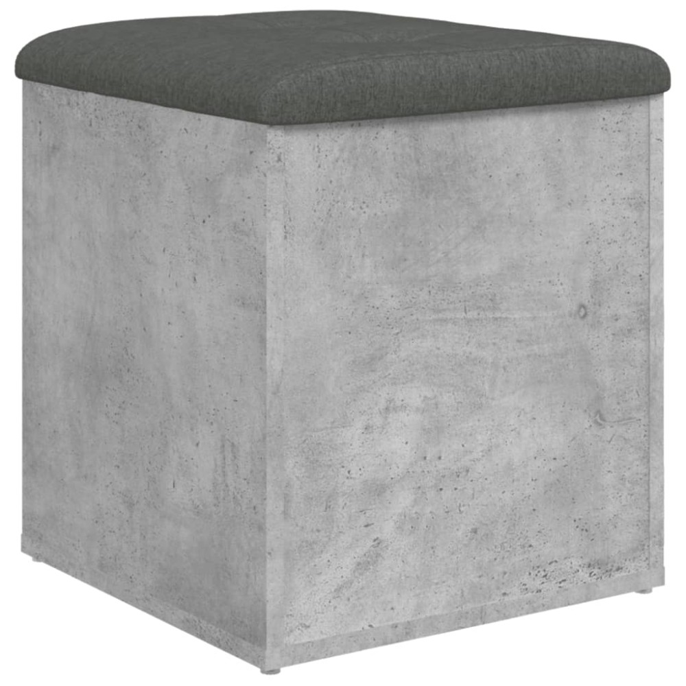 vidaXL Παγκάκι Αποθήκευσης Γκρι Σκυροδεμ. 42x42x45 εκ. Επεξεργ. Ξύλο