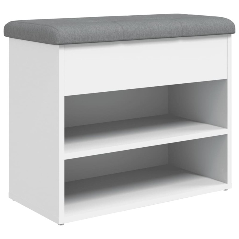 vidaXL Παγκάκι Παπουτσιών Λευκό 62 x 32 x 50 εκ. από Τεχνητό Ξύλο