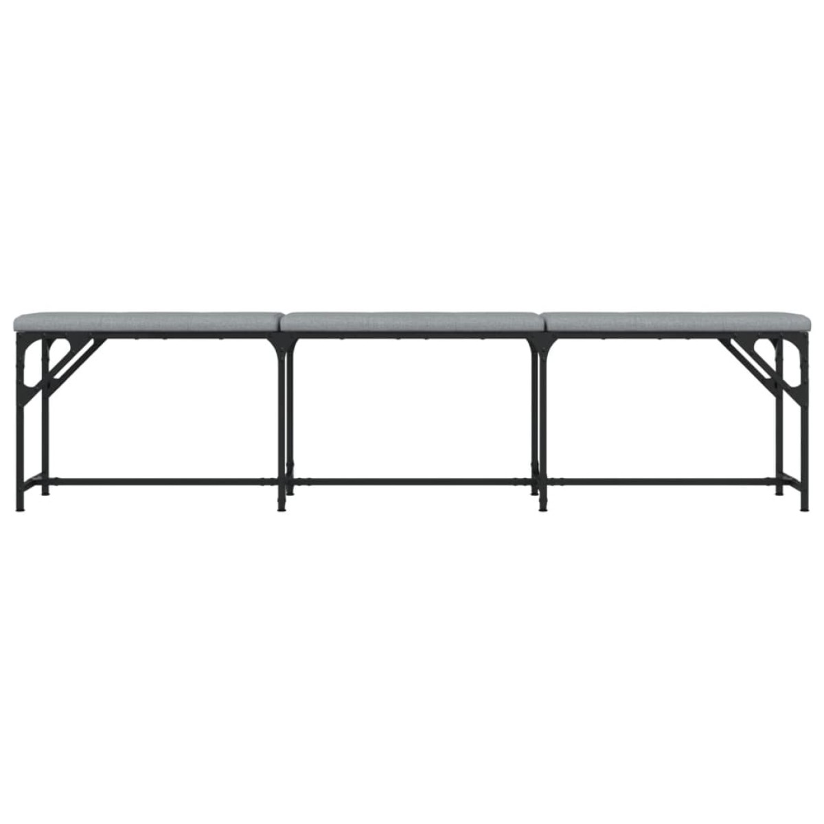 vidaXL Πάγκος Τραπεζαρίας Ανοιχτό Γκρι 186x32x45 εκ. Ατσάλι / Ύφασμα
