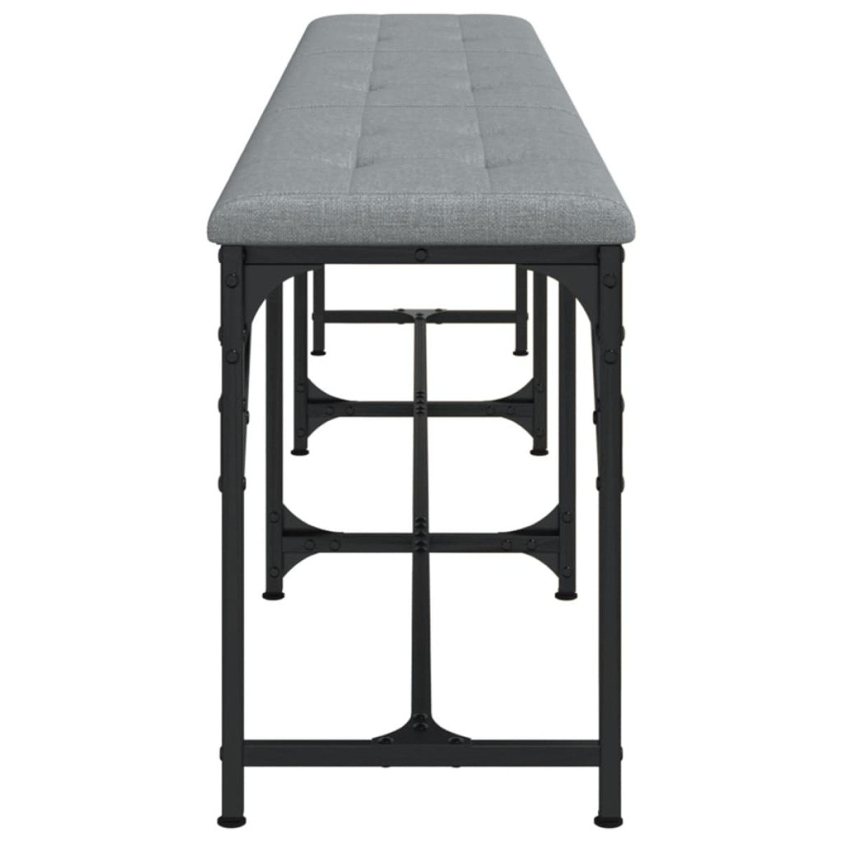 vidaXL Πάγκος Τραπεζαρίας Ανοιχτό Γκρι 186x32x45 εκ. Ατσάλι / Ύφασμα