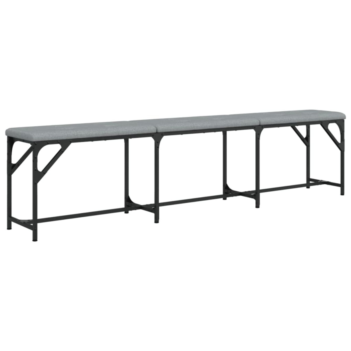 vidaXL Πάγκος Τραπεζαρίας Ανοιχτό Γκρι 186x32x45 εκ. Ατσάλι / Ύφασμα