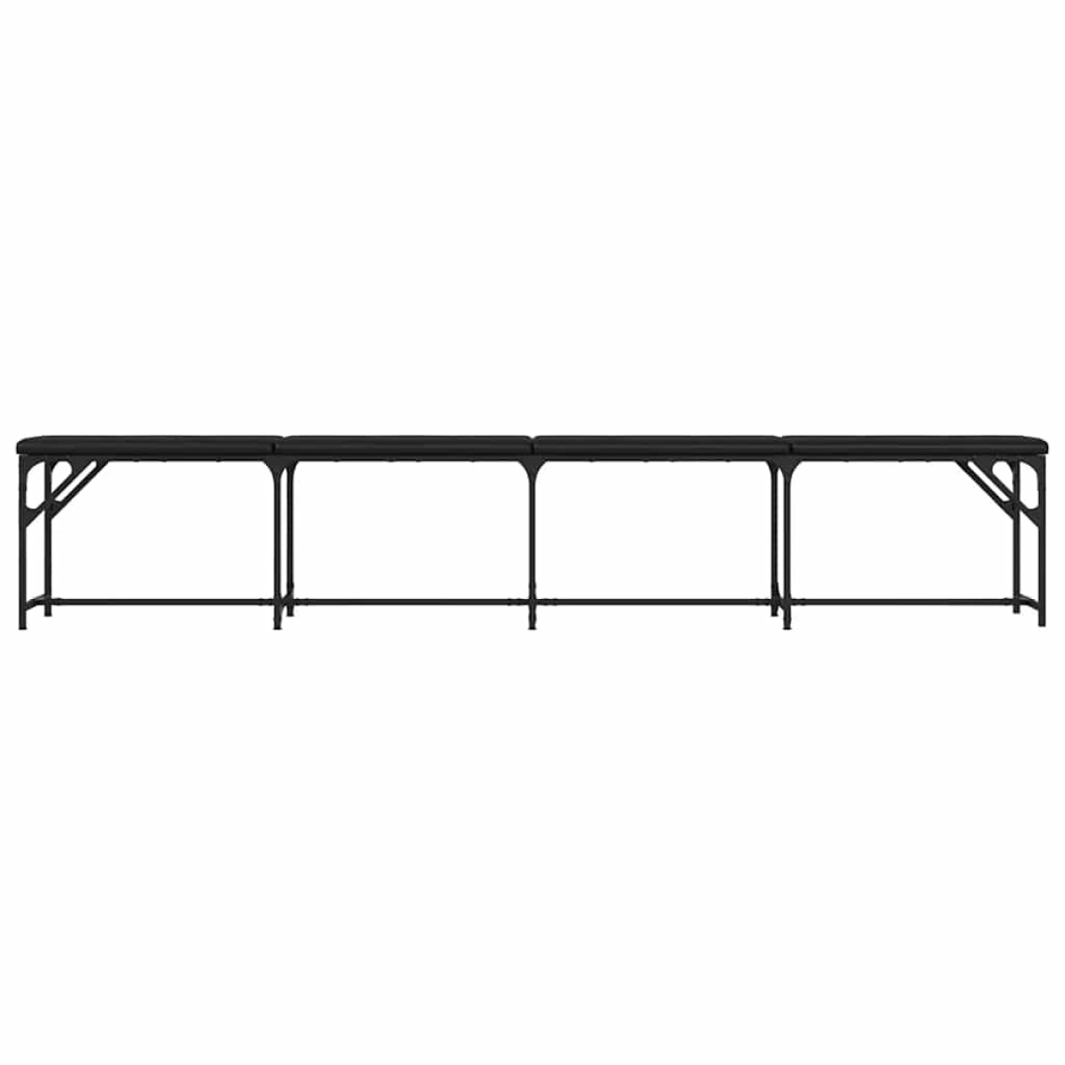 vidaXL Πάγκος Τραπεζαρίας Μαύρος 248x32x45 εκ. Ατσάλι/Συνθετικό Δέρμα