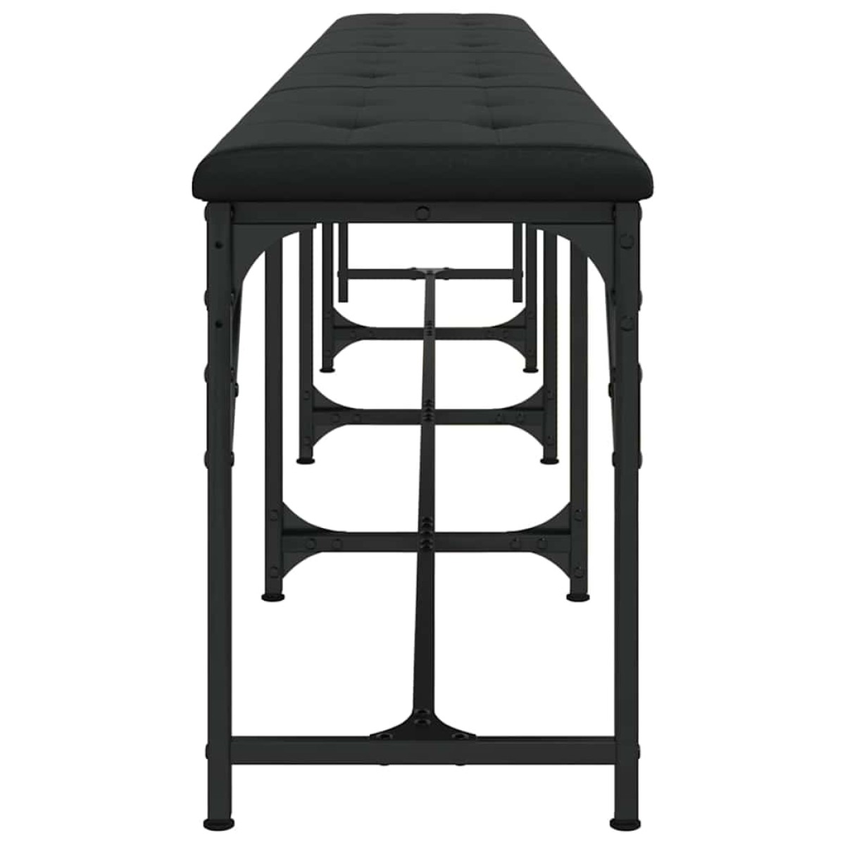 vidaXL Πάγκος Τραπεζαρίας Μαύρος 248x32x45 εκ. Ατσάλι/Συνθετικό Δέρμα