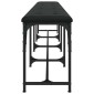 vidaXL Πάγκος Τραπεζαρίας Μαύρος 248x32x45 εκ. Ατσάλι/Συνθετικό Δέρμα