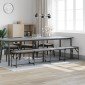 vidaXL Πάγκος Τραπεζαρίας Ανοιχτό Γκρι 248x32x45 εκ. Ατσάλι / Ύφασμα