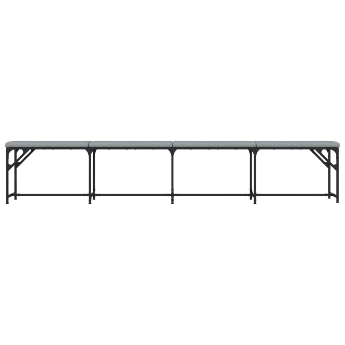 vidaXL Πάγκος Τραπεζαρίας Ανοιχτό Γκρι 248x32x45 εκ. Ατσάλι / Ύφασμα