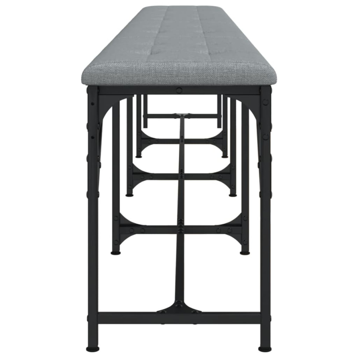 vidaXL Πάγκος Τραπεζαρίας Ανοιχτό Γκρι 248x32x45 εκ. Ατσάλι / Ύφασμα