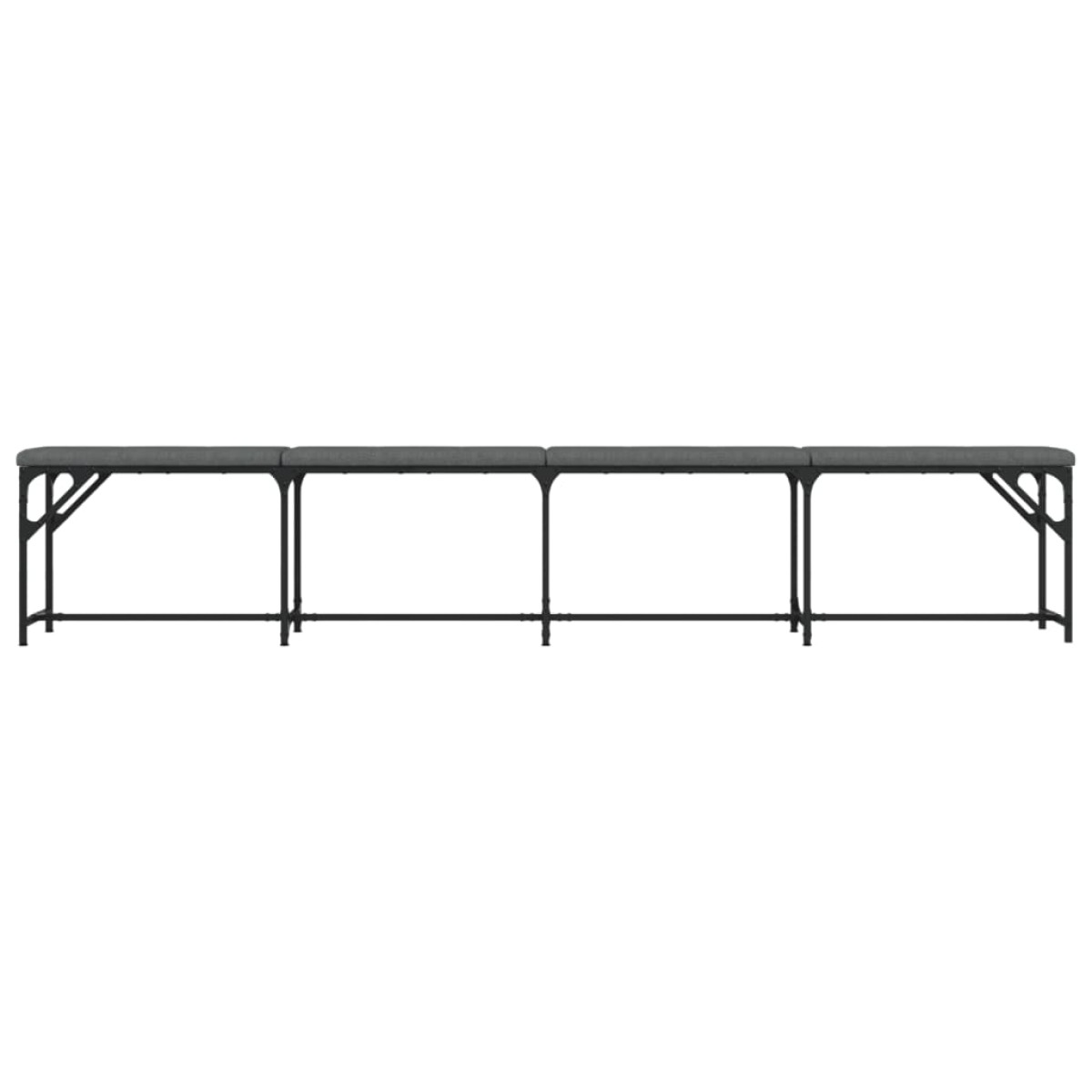 vidaXL Πάγκος Τραπεζαρίας Σκούρο Γκρι 248x32x45 εκ. Ατσάλι / Ύφασμα