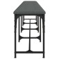 vidaXL Πάγκος Τραπεζαρίας Σκούρο Γκρι 248x32x45 εκ. Ατσάλι / Ύφασμα