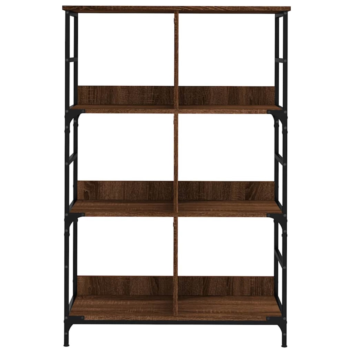 vidaXL Βιβλιοθήκη Καφέ Δρυς 78,5x33x117,5 εκ. Επεξεργασμένο Ξύλο