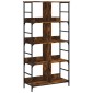 vidaXL Βιβλιοθήκη Καπνιστή Δρυς 78,5x33x153 εκ. Επεξεργασμένο Ξύλο