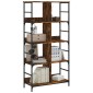 vidaXL Βιβλιοθήκη Καπνιστή Δρυς 78,5x33x153 εκ. Επεξεργασμένο Ξύλο