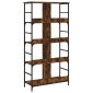 vidaXL Βιβλιοθήκη Καπνιστή Δρυς 78,5x33x153 εκ. Επεξεργασμένο Ξύλο
