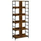 vidaXL Βιβλιοθήκη Καπνιστή Δρυς 78,5x33x188,5 εκ. Επεξεργασμένο Ξύλο