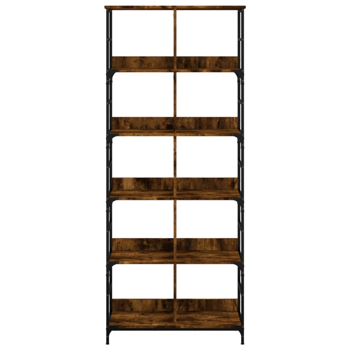 vidaXL Βιβλιοθήκη Καπνιστή Δρυς 78,5x33x188,5 εκ. Επεξεργασμένο Ξύλο