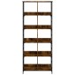 vidaXL Βιβλιοθήκη Καπνιστή Δρυς 78,5x33x188,5 εκ. Επεξεργασμένο Ξύλο
