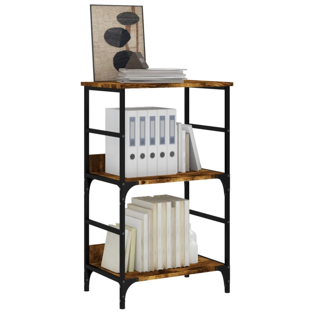 vidaXL Βιβλιοθήκη Καπνιστή Δρυς 50 x 33 x 82 εκ. από Επεξεργ. Ξύλο