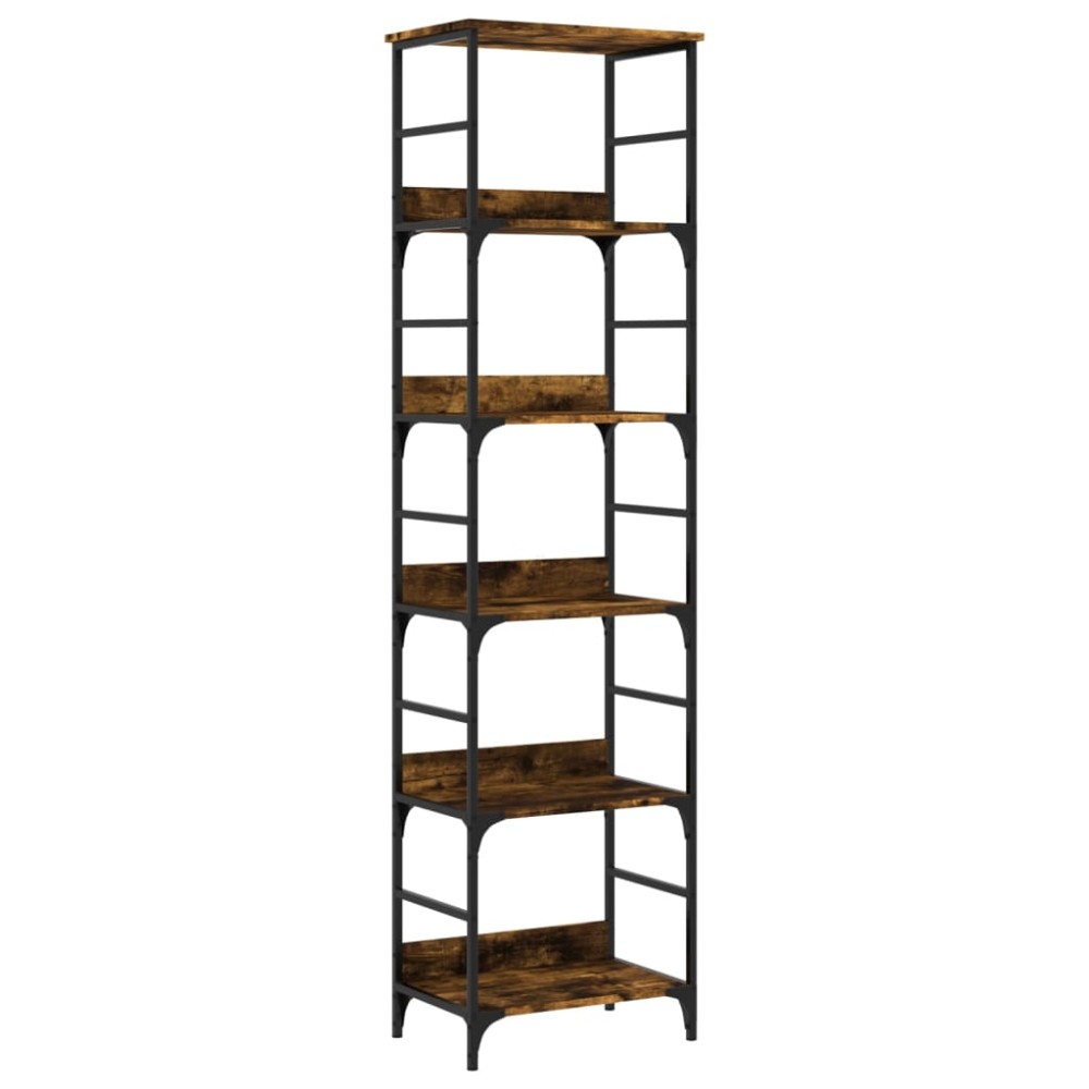 vidaXL Βιβλιοθήκη Καπνιστή Δρυς 50x33x188,5 εκ. Επεξεργασμένο Ξύλο