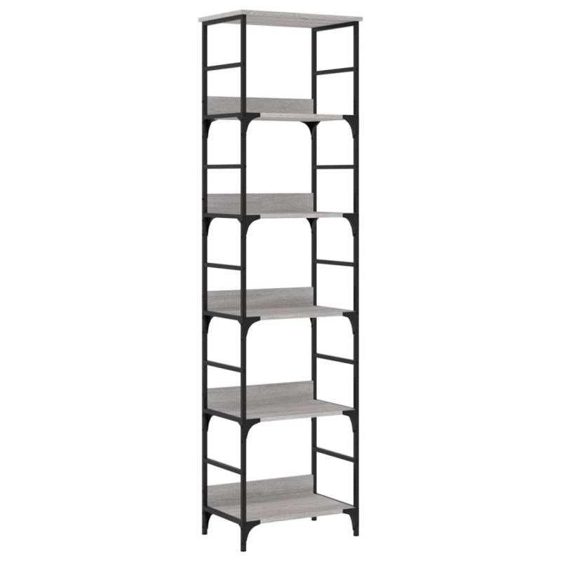 vidaXL Βιβλιοθήκη Γκρι Sonoma 50x33x188,5 εκ. Επεξεργασμένο Ξύλο