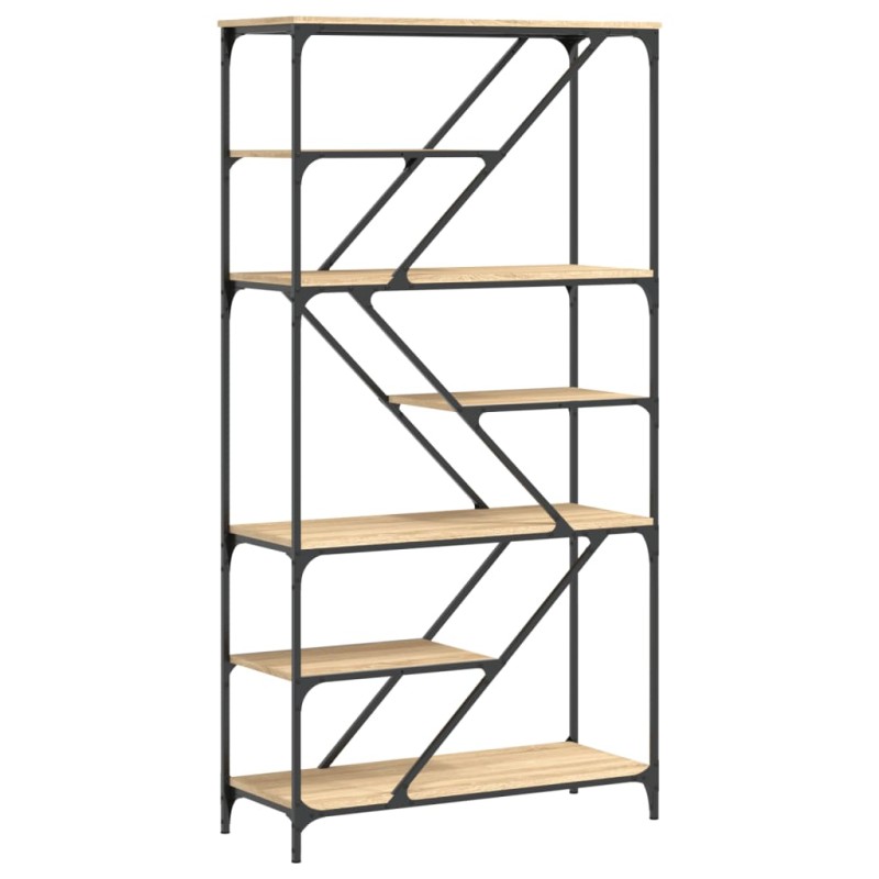 vidaXL Βιβλιοθήκη Sonoma Δρυς 91 x 36 x 176 εκ. Επεξεργ. Ξύλο / Ατσάλι