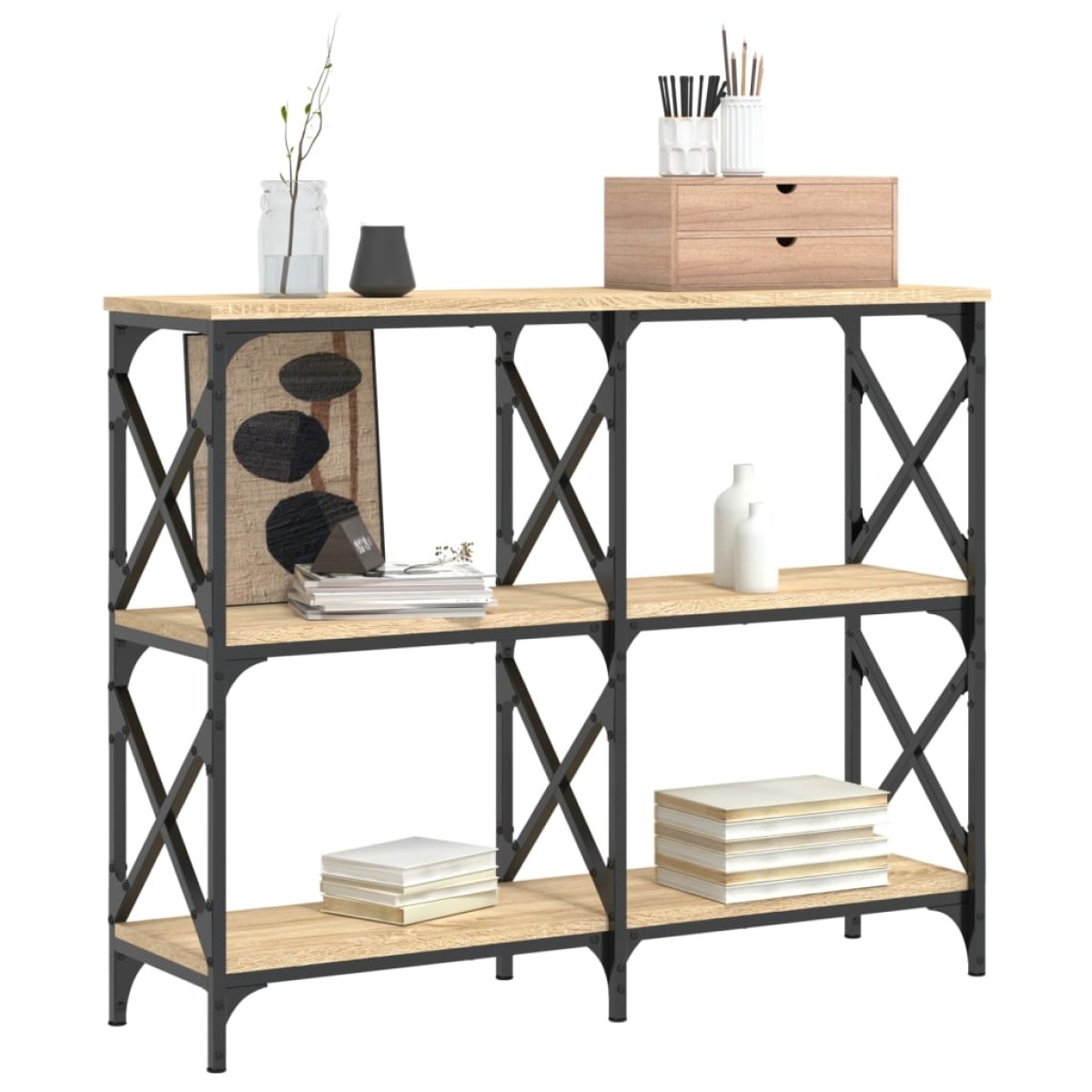 vidaXL Τραπέζι Κονσόλα Sonoma Δρυς 100 x 28 x 80,5 εκ. Επεξεργ. Ξύλο