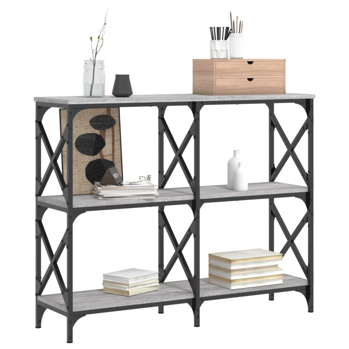 vidaXL Τραπέζι Κονσόλα Γκρι Sonoma 100x28x80,5 εκ. Επεξεργασμένο Ξύλο