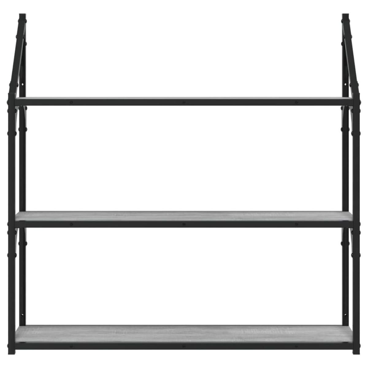 vidaXL Ραφιέρα Τοίχου με 3 Ράφια Γκρι Sonoma Επεξεργ. Ξύλο
