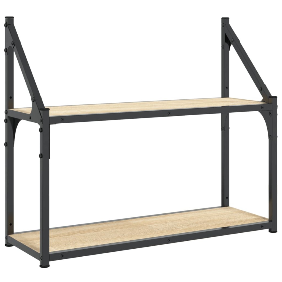 vidaXL Ραφιέρα Τοίχου με 2 Ράφια Sonoma Δρυς 60x21x51 εκ Επεξεργ. Ξύλο