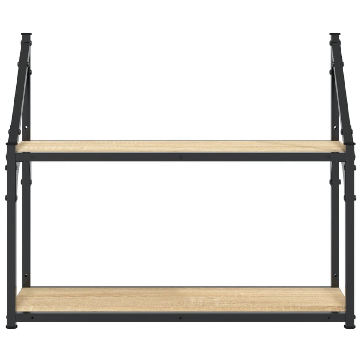 vidaXL Ραφιέρα Τοίχου με 2 Ράφια Sonoma Δρυς 60x21x51 εκ Επεξεργ. Ξύλο