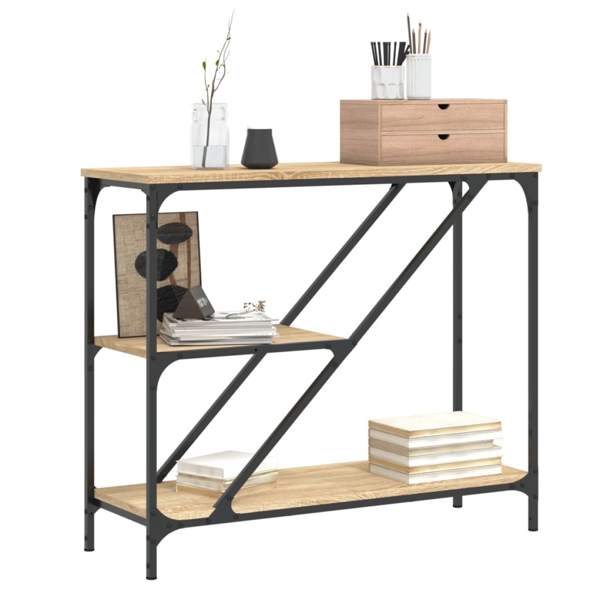 vidaXL Τραπέζι Κονσόλα Sonoma Δρυς 88,5x30x75 εκ. Επεξεργασμένο Ξύλο